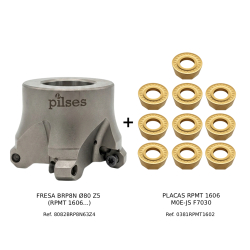 Kit Fresa de Planear BRP8N Ø80 Z5 + 10 Placas RPMT 1606