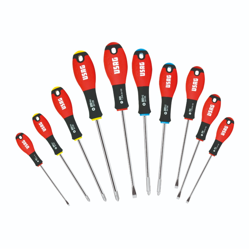 SET OF 10 SCREWDRIVERS 322 SH10 (SO.24) - USAG U03220255