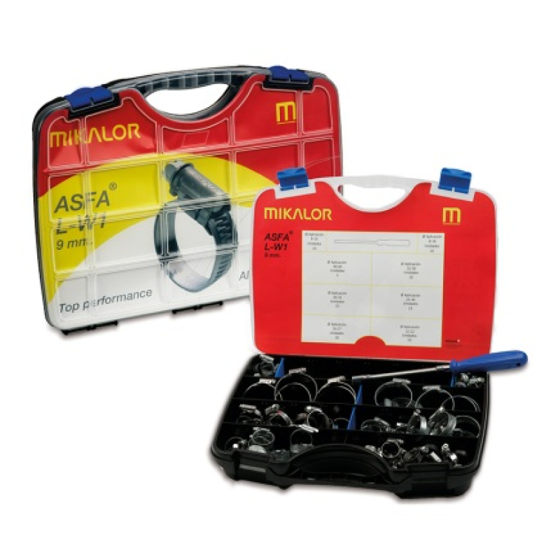 ASFA-L 9mm Stainless Steel Clamps Case W2 110 Pieces | Ref. 03503211