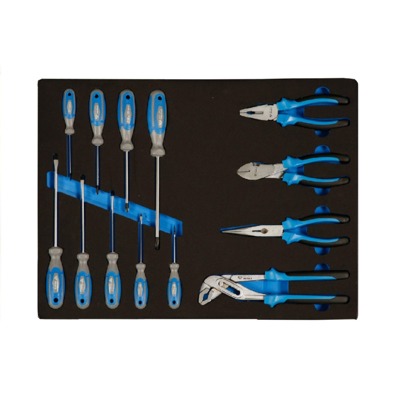 Foam pad with 13 screwdrivers and pliers - BRILLIANT TOOLS BT158013