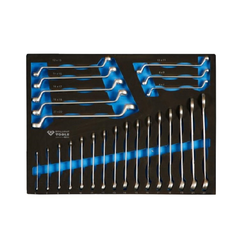 Foam module with double and combination ring spanners (24 pcs) - Brilliant tools BT158024
