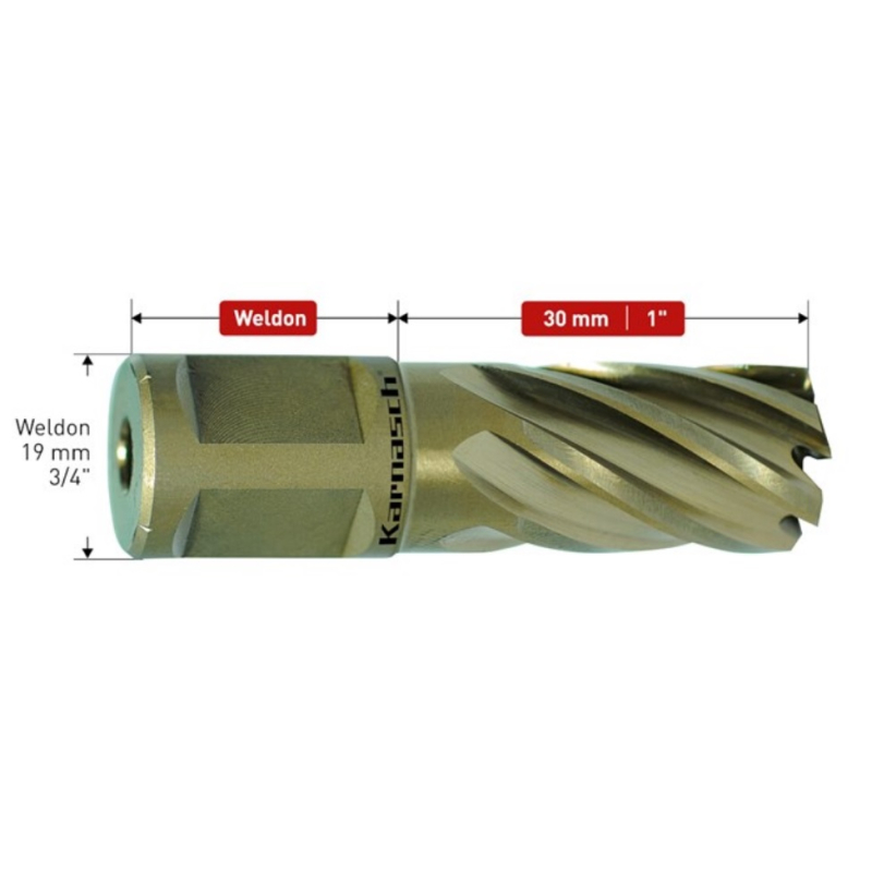 HOLLOW MILL Ø12x30 S/S GOLD-30 - KARNASCH 201260U012