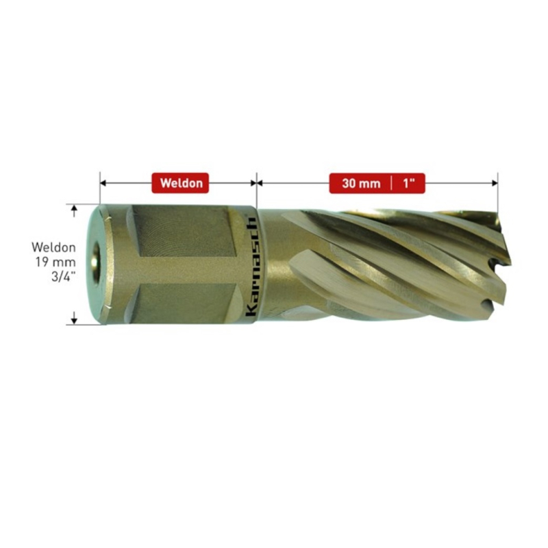 HOLLOW CUTTER Ø32x30 S/S GOLD-30 - KARNASCH 201260U032