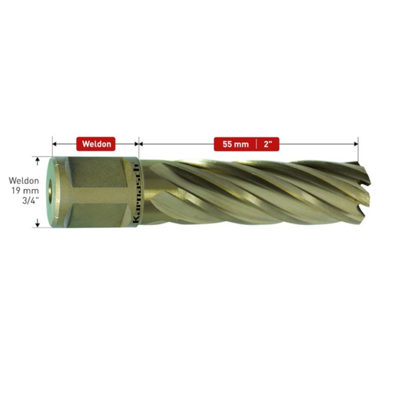 HOLLOW CUTTER Ø30x55 S/L GOLD-55 - KARNASCH 201270U030