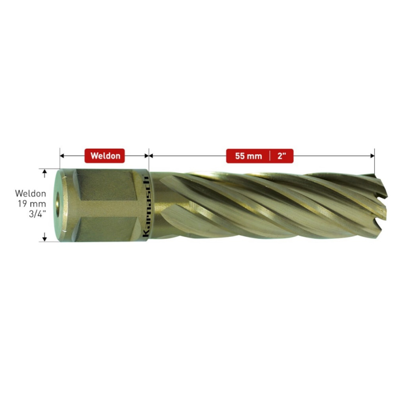 HOLLOW CUTTER Ø50x55 S/L GOLD-55 - KARNASCH 201270U050