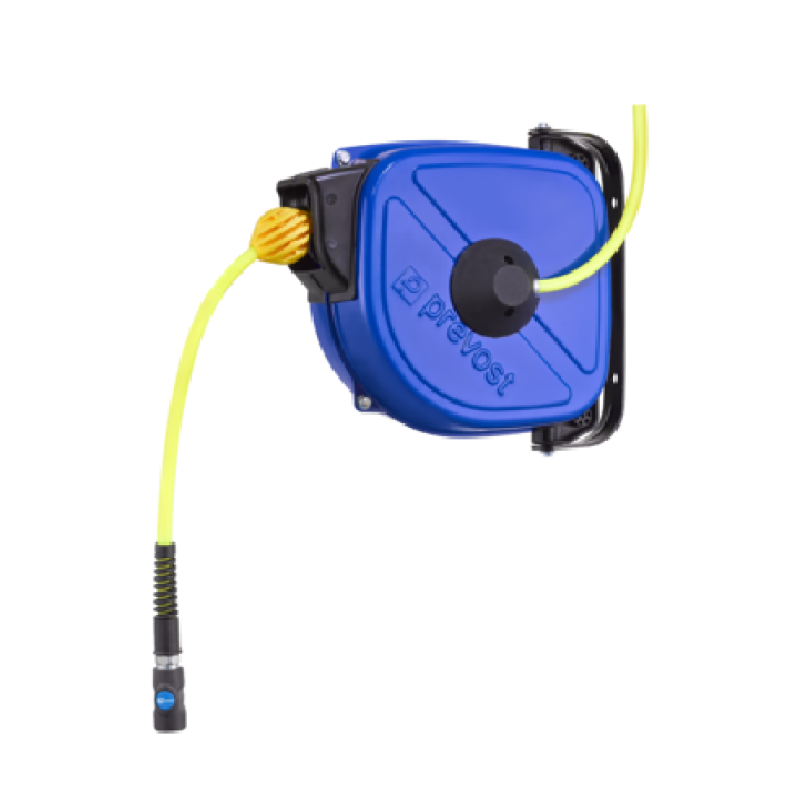 Air hose reel with controlled return, Ø10x14mm, 12m, PU/PVC | Prevost DRFB 1012 ES